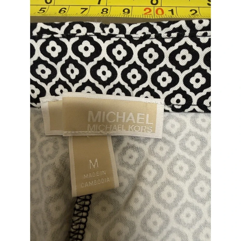 Michael Kors pull-on pants leggings white/black patterned, women's‎ medium